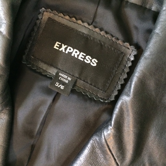 sale Express black gen leather jacket sz5/6 - Picture 4 of 8